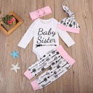 4pc Baby Girls Arrow Outfit
